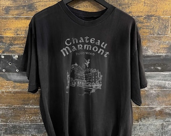 90s CHATEAU MARMONT rare washed black tee