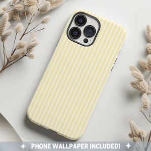 Yellow Phone Case for iPhone 16 15 14 13 12 Pro Max Phonecase Aesthetic Striped Phone Case Summer Phone Case Coastal Preppy Phonecase Beachy