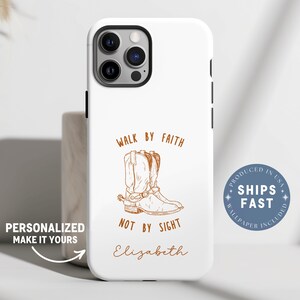 Personalized Cowgirl Christian Phonecase iPhone Case 16 13 12 Bible Verse Phone Case Western Country Phone Case Custom Religious Gift Women