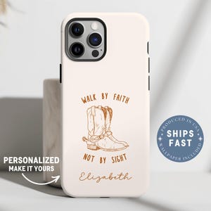 Personalized Cowgirl Christian Phonecase iPhone Case 16 13 12 Bible Verse Phone Case Western Country Phone Case Custom Religious Gift Women