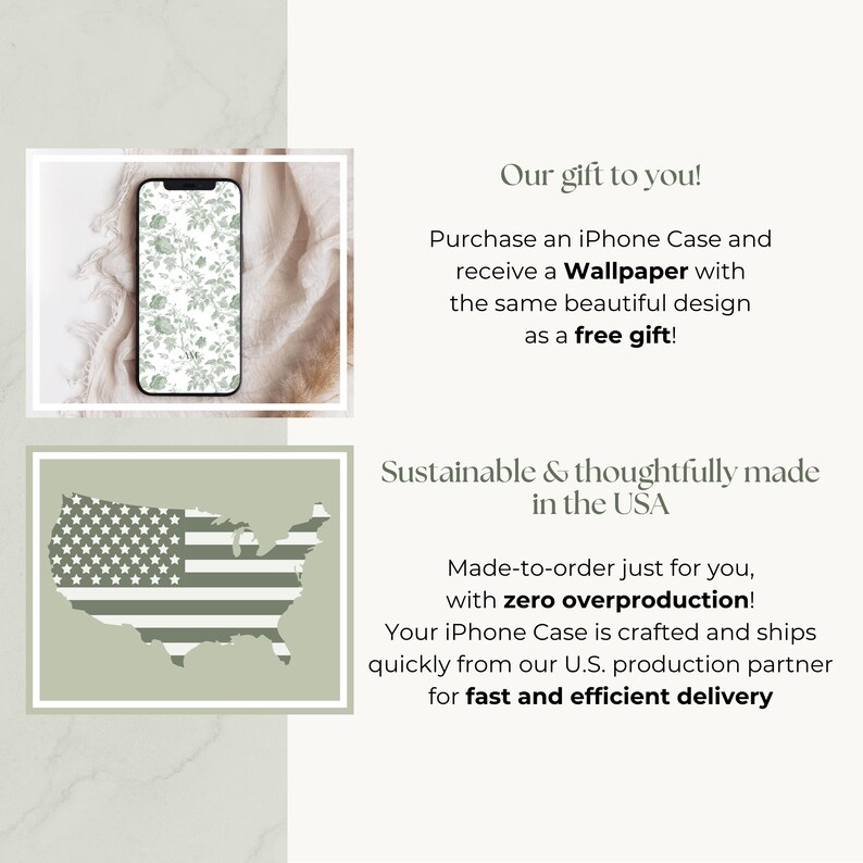 Custom MagSafe Floral Phone Case Flower Phone Case Personalized Name iPhone Case Toile de Jouy Green Monogram Phonecase Magnetic iPhone Case Bild 8