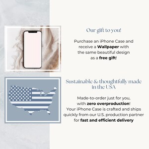 Personalized Pink Phone Case Custom Monogram iPhone Case Aesthetic Pink Striped Phone Case Summer Coastal Phone Case Preppy Phonecase Beachy image 7