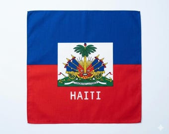 Haiti Flag pattern square Scarf, Multi-Functional