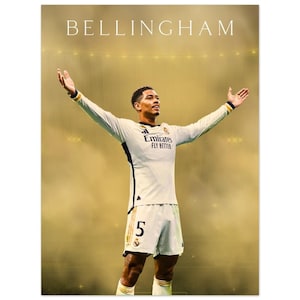 Jude Bellingham Poster – Real Madrid & England Star | Football Wall Art | Póster Bellingham – Real Madrid y Selección Inglesa