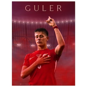 Arda Güler Poster – Turkiye National Team Print | Milli Takım Futbol Posteri | Euro-Inspired Wall Art