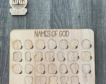 Names of God Puzzle - ABCs of God Puzzle - Bible Learning Tool - Christian - Christian Gift - Faith Puzzle -  Religious Puzzle - Montessori