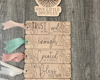 Wooden Christian Bookmark - Handcrafted - Christian Gift - Inspirational Bookmark - Keep Your Place with Faith - Wood Bookmark-Cute Bookmark