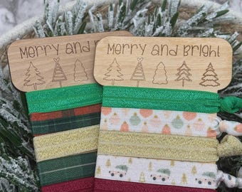 Wooden Hair Tie Holder - Hair Tie Organizer - Hair Accessory Holder - Gift for Her - Christmas Theme - Hair Tie Board - Stocking Stuffer