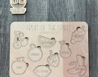 Fruit of the Spirit Puzzle - Bible Learning Tool - Christian - Galatians 5 -  Christian Gift - Faith Puzzle -  Religious Puzzle- Wooden Toy