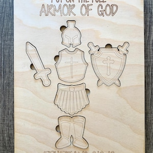 Armor of God Wooden Puzzle - Bible Learning Tool - Christian - Ephesians 6 -  Christian Gift - Faith Puzzle -  Religious Puzzle - Montessori