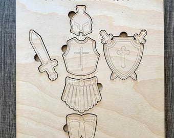 Armor of God Wooden Puzzle - Bible Learning Tool - Christian - Ephesians 6 -  Christian Gift - Faith Puzzle -  Religious Puzzle - Montessori