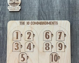 The 10 Commandments Wooden Puzzle - Bible Learning Tool - Christian - Genesis -  Christian Gift - Faith Puzzle -  Religious Puzzle