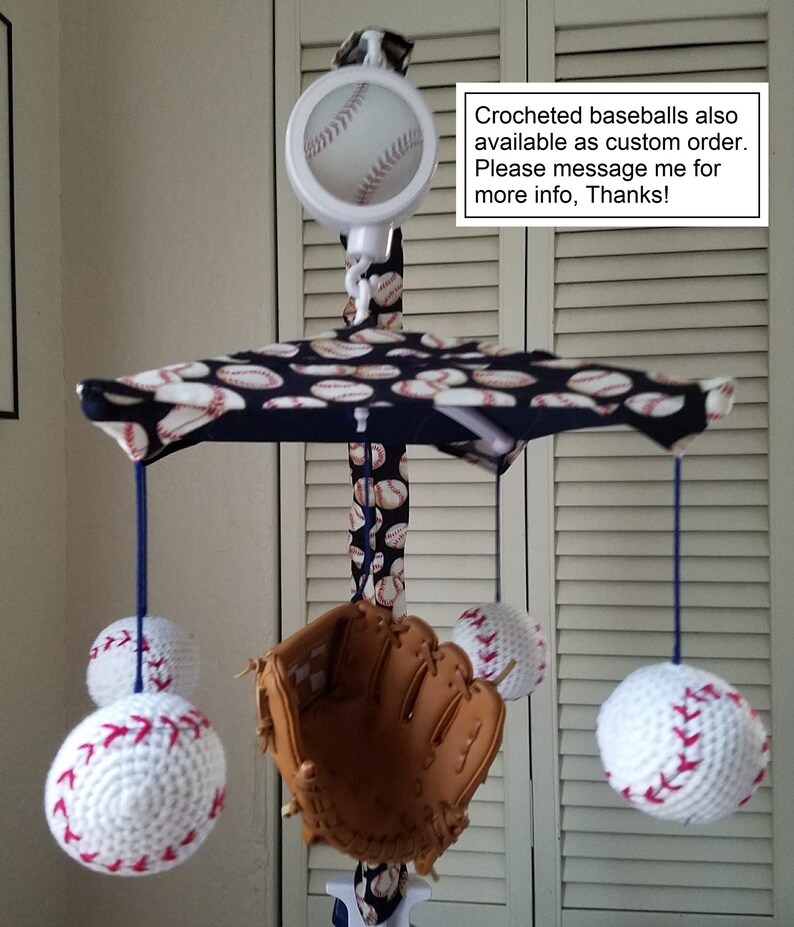 PLAY BALL Vinyl Baseball Crib Mobile CUSTOM Pick Your Etsy