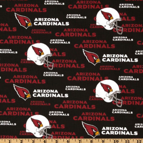 Arizona Cardinals NFL 100% cotton broadcloth fabric remnant 12" x 46"