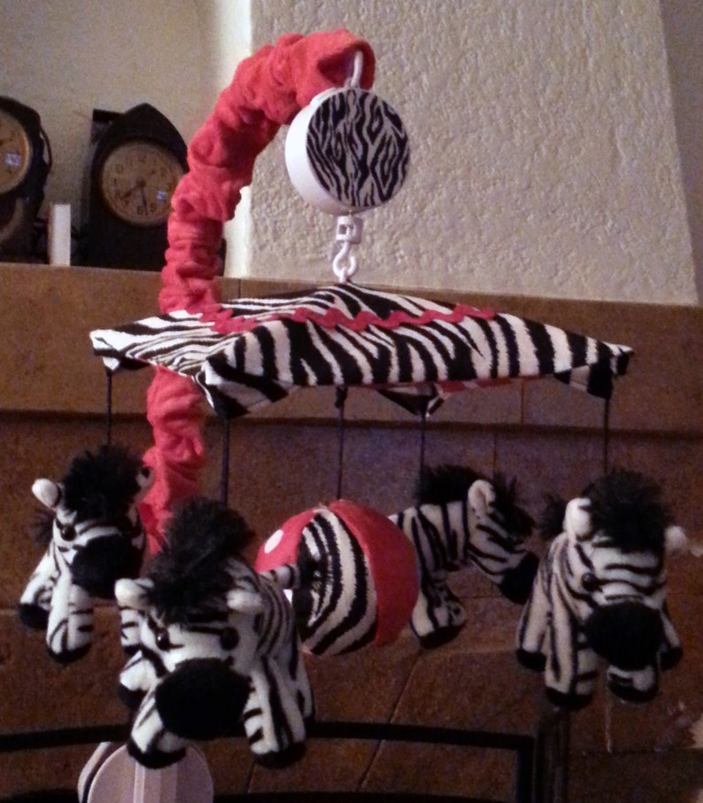 Zebra Zone Baby Crib Mobile other Animals Available Too Etsy