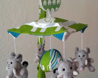 Baby Elephant Walk Crib Mobile (other animals available too) - 4 animals