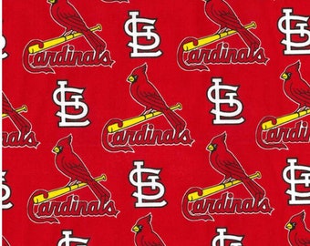 St Louis Cardinals MLB 100% cotton  fabric remnant 22" x 52"
