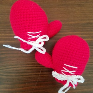 Down for the Count! (2) crocheted Boxing Gloves - keychain, ornament