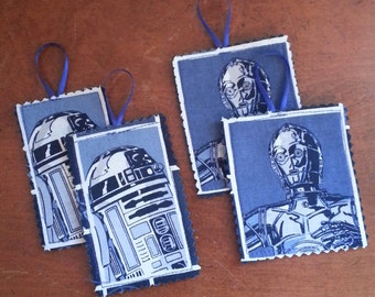 Imanes de tela/fieltro de Star Wars R2D2 & C3P0 - conjunto de 4