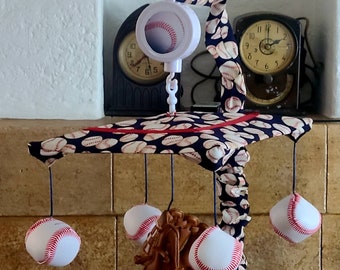 PLAY BALL vinyl baseball Crib Mobile - CUSTOM - pick your color, pick your team!