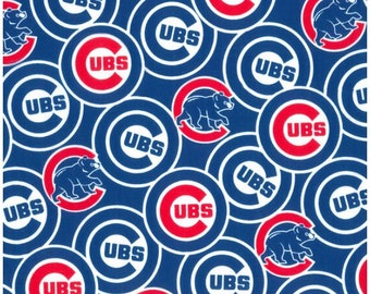 Chicago Cubs MLB 100% cotton broadcloth fabric remnant 12" x 48"