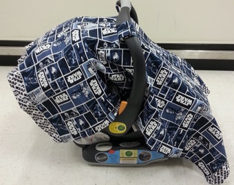 Star Wars Car Seat canopy cover w/flannel or minky back (can be customized)