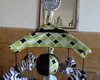 Zebra Zone Baby Crib Mobile (other animals available too)