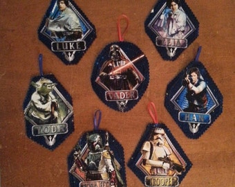 Star Wars fabric & felt ornaments magnets - set of 4