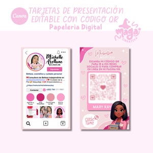 Mary Kay-visitekaartjes, met QR-code.