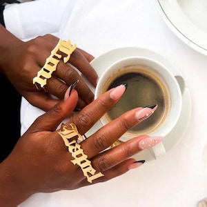 Personalized Knuckle Ring, Name Ring, Customized Ring, Custom Ring, Gold Name Ring, Silver Name Ring