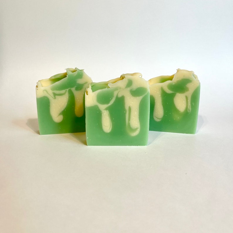 Eucalyptus Mint Handmade Soap, Natural Artisan made Cold Process, with Minimal Ingredients, Him or Her Care Package, Golden Bubbles Soap image 5