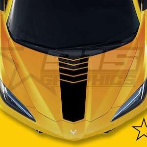C8 Blackout Racing Hood Stripe Decal Fits Chevy Corvette C8