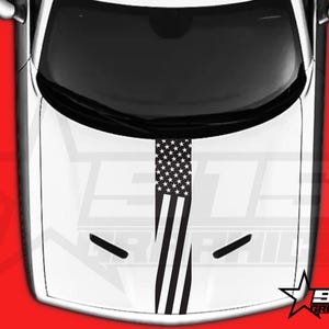 USA American Hood Stripe Vinyl Decal Graphic Fits Dodge Challenger