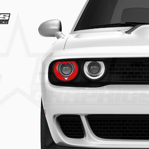 Heart Headlight Vinyl Decal Overlay Graphic Fits Dodge Challenger