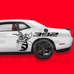Angry Hornet and Custom Text Side Vinyl Decal Graphics Fits Dodge Challenger