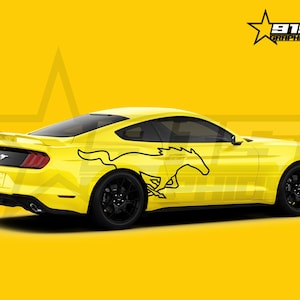 Large Horse Side Vinyl Decal Graphics Fits Ford Mustang Gt 2016-2020