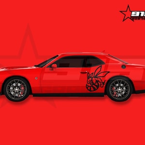 2 Large Fire Bee Car Vinyl Decal Graphics Fits Dodge Challenger