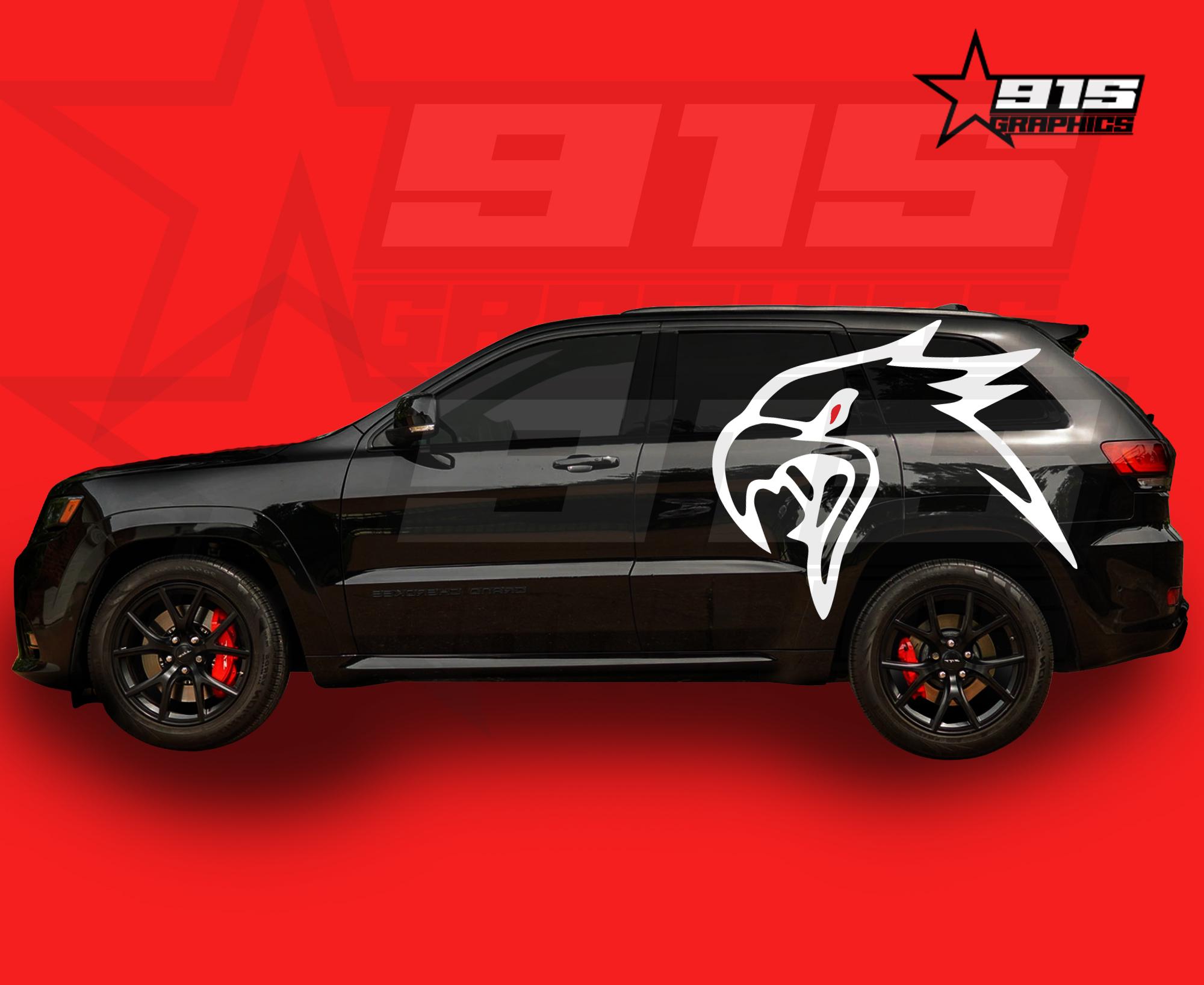 Trackhawk Graphics Extra Large Angry Hawk Vinyl Decal Graphic Fits Jeep Grand Cherokee ...