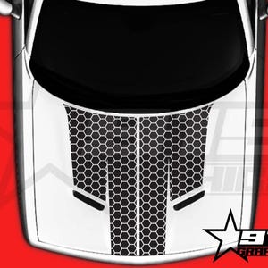 Honeycomb Racing T Hood Stripes Vinyl Decal Graphics Fits Dodge Challenger