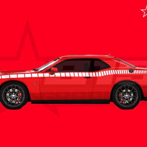 Strobe Side Stripe Vinyl Decal Graphics Fits Dodge Challenger