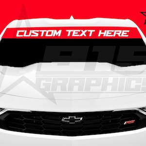 Windshield Banner with Custom Text Fits Chevy Camaro