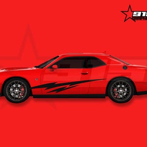 2 Spike Waves Car Vinyl Decal Graphics Flags Fits Dodge Challenger