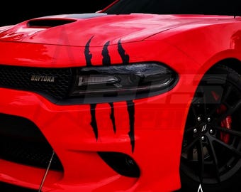 Adhesivo de vinilo con diseño de garra grande para Dodge Charger