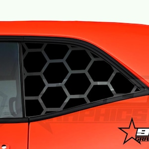 Large Honeycomb Side Window Vinyl Decal Graphics Fits Dodge Challenger