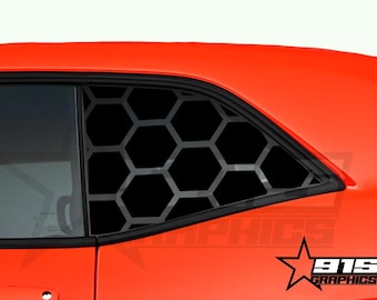 Vinilo adhesivo de gran tamaño con diseño de panal para ventanas laterales, compatible con Dodge Challenger.