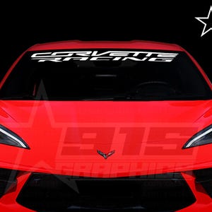 Racing Windshield Vinyl Decal Banner Fits Chevy Corvette C8