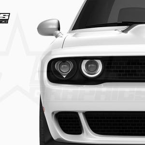 Heart Headlight Vinyl Decal Overlay Graphic Fits Dodge Challenger