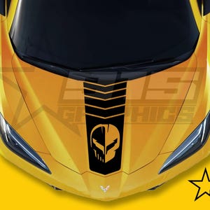 C8 Jake Skull Hood Stripe Decal Fits Chevy Corvette C8