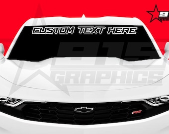 Individueller Text Windschutzscheibe Vinyl Aufkleber Banner passend für Chevy Camaro