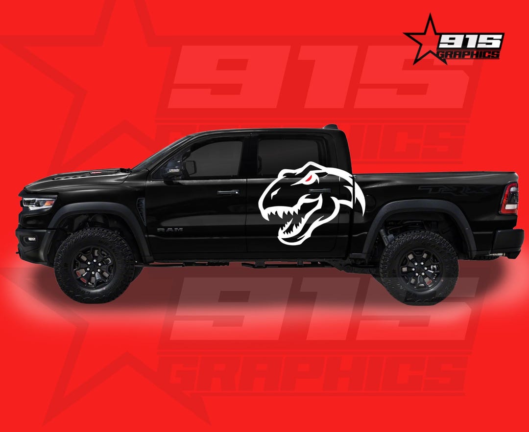 Trx Raptor Sticker Calcomanía de vinilo extragrande de T-REX compatible con Dodge Ram TRX ...